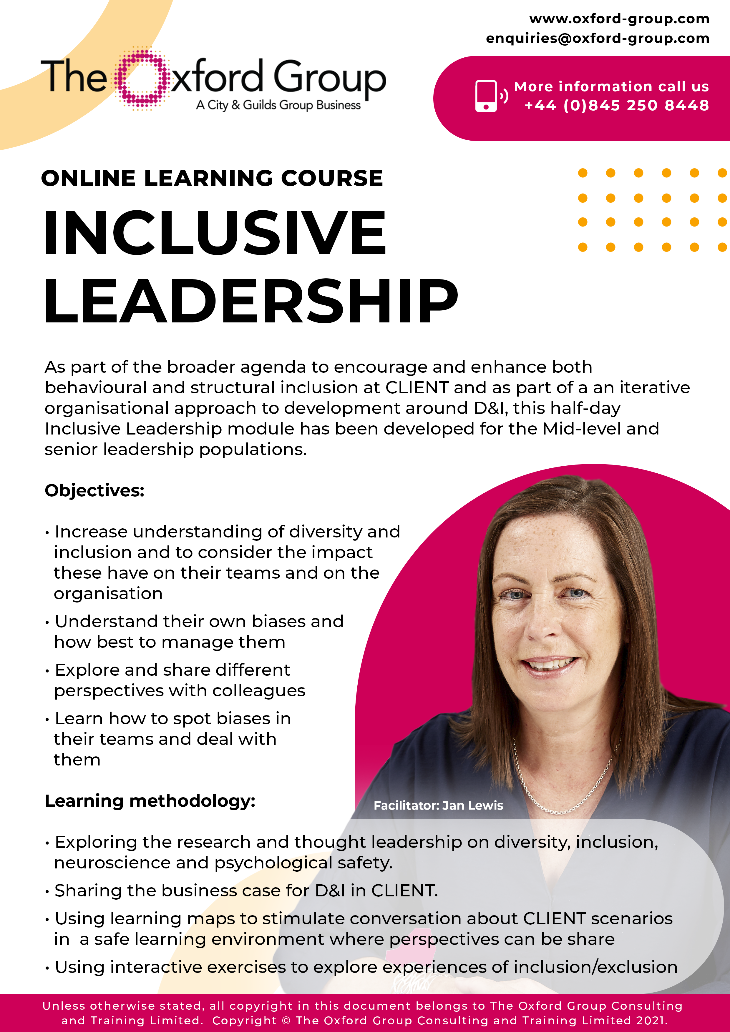 Oxford Group Flyer – Inclusive Leadership – CRAIG JENKINS